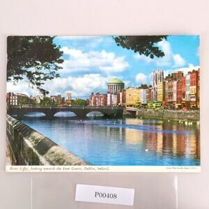 River Liffey Four Courts Dublin Ireland John Hinde Original 1960s Postcard